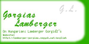 gorgias lamberger business card